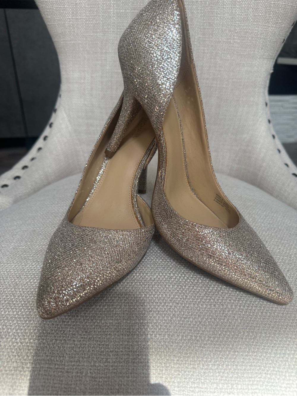 Michael Kors Women’s Glitter Pointed-Toe High Heels - Champagne